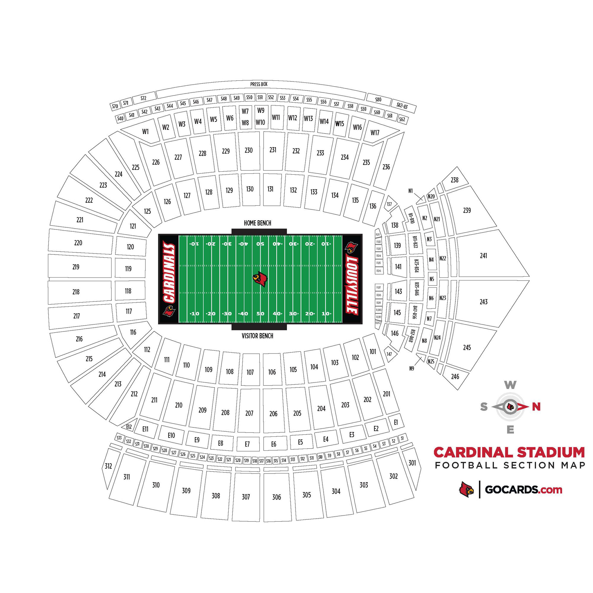 L&N Federal Credit Union Stadium Suite Map and Seating Chart